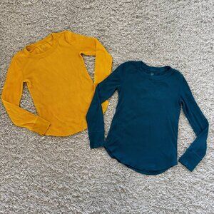 GAP Women’s Thermal Shirts – Yellow & Teal – Size XS/S